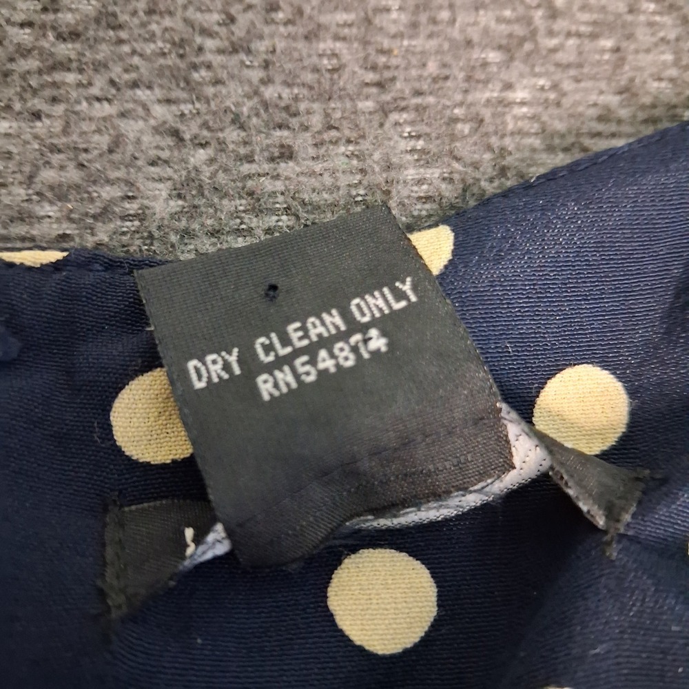 The Limited Navy Blue Polka Dot Maxi Dress Short Sleeve Rayon Sz 10 VTG Style - Picture 9 of 14